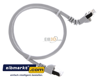 Ansicht oben links Telegrtner L00000A0189 Patchkabel S/FTP 6A gr 0,5m 1x90Grd 