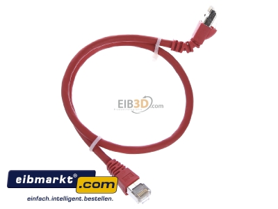 Ansicht oben links Telegrtner L00000A0195 Patchkabel S/FTP 6A rt 0,5m 1x90Grd 