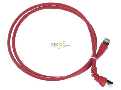 Ansicht oben links Telegrtner L00000A0196 Patchkabel S/FTP 6A rt 1,0m 1x90Grd 