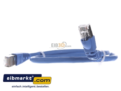 Frontansicht Telegrtner L00000A0197 Patchkabel S/FTP 6A bl 0,5m 1x90Grd 