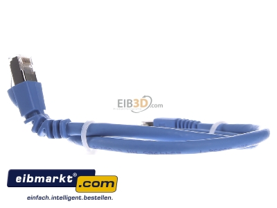 Ansicht rechts Telegrtner L00000A0197 Patchkabel S/FTP 6A bl 0,5m 1x90Grd 