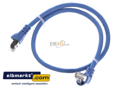 Ansicht oben vorne Telegrtner L00000A0197 Patchkabel S/FTP 6A bl 0,5m 1x90Grd 