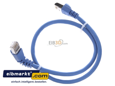 Ansicht oben rechts Telegrtner L00000A0197 Patchkabel S/FTP 6A bl 0,5m 1x90Grd 