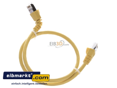 Ansicht oben hinten Telegrtner L00000A0199 Patchkabel S/FTP 6A gb 0,5m 1x90Grd 