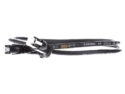 Frontansicht Telegrtner L00000A0202 Patchkabel S/FTP 6A sw 1,0m 1x90Grd 