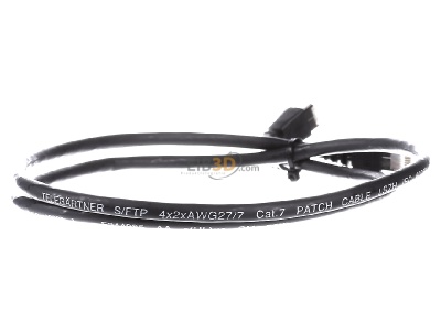Ansicht hinten Telegrtner L00000A0202 Patchkabel S/FTP 6A sw 1,0m 1x90Grd 