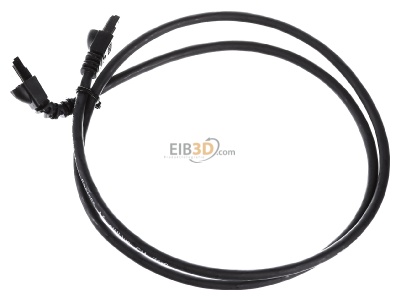 Ansicht oben rechts Telegrtner L00000A0202 Patchkabel S/FTP 6A sw 1,0m 1x90Grd 