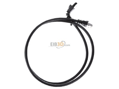 Ansicht oben hinten Telegrtner L00000A0202 Patchkabel S/FTP 6A sw 1,0m 1x90Grd 