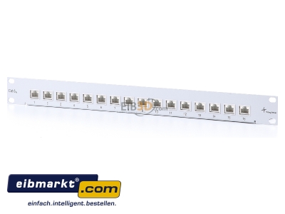 Frontansicht Telegrtner J02022A0050 PatchPanel MPP16-HS Cat.6A RAL7035 