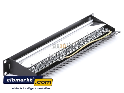 Ansicht oben rechts Telegrtner J02023S0050 PatchPanel MPP24-HS Cat.6A RAL 9005 sw 