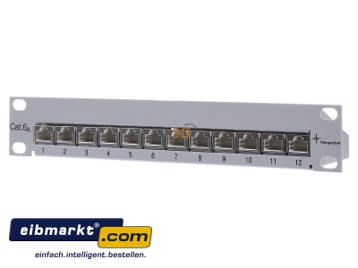 Frontansicht Telegrtner J02022A0057 Mini PatchPanel Cat.6A MPP12-HS K 