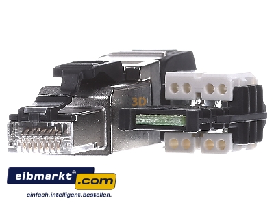 Frontansicht Telegrtner J00026A2001 Stecker Cat.6A AWG22-27 MFP8 T568B feldkonf. 