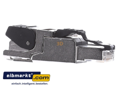 Ansicht links Telegrtner J00026A2001 Stecker Cat.6A AWG22-27 MFP8 T568B feldkonf. 
