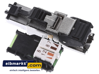 Ansicht oben rechts Telegrtner J00026A2001 Stecker Cat.6A AWG22-27 MFP8 T568B feldkonf. 