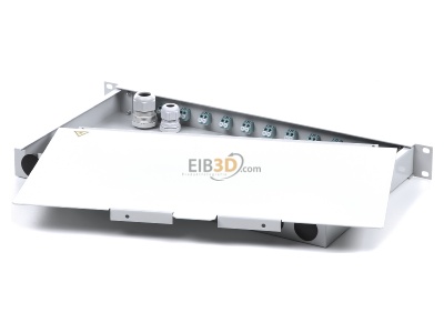 Ansicht oben hinten Telegrtner TNSB-Be-12LCD-OM3 Spleibox mit Kupplungen 12LCD PhBz trkis1HE 