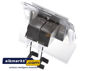 Top rear view Metz Connect 130B12D21102E90 RJ45 8(8) Data outlet white
