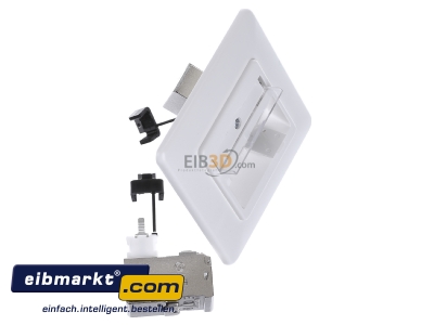 View top left Metz Connect TN C6Amod-2UP-270rw RJ45 8(8) Data outlet 6A (IEC) white
