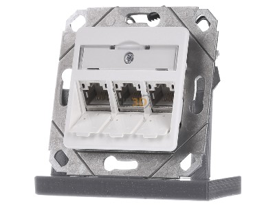 Front view Metz TN C6Amod-3UPk-180rw RJ45 8(8) Data outlet 6A (IEC) white 
