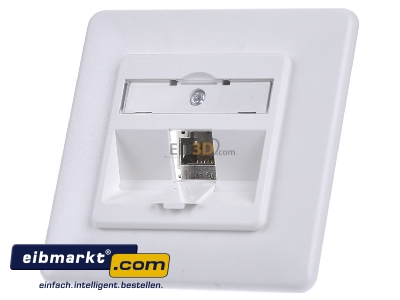 Front view Metz Connect TN C6Amod-1UP-180rw RJ45 8(8) Data outlet 6A (IEC) white
