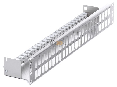 Ansicht oben links Metz TN MPP48-Edst-leer Patchfeld modul 48Port 1,5HE Edstahl leer 