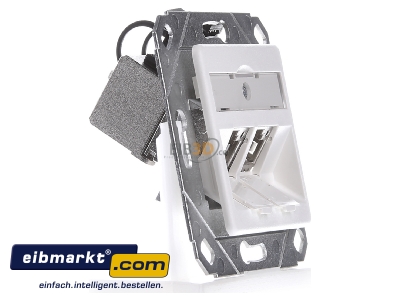 View on the left Metz Connect 130B11D21102E90 RJ45 8(8) Data outlet 6A (IEC) white
