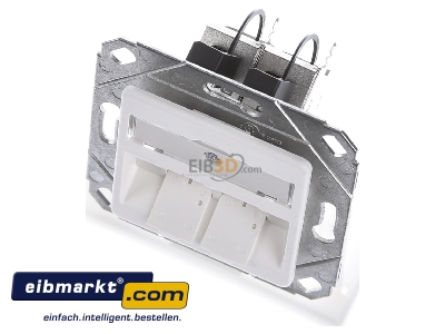 View up front Metz Connect 130B11D21102E90 RJ45 8(8) Data outlet 6A (IEC) white
