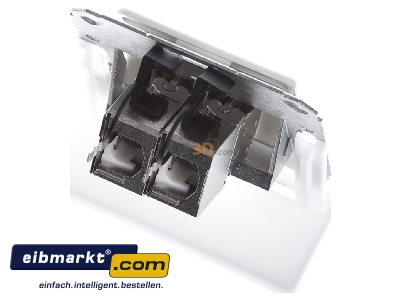 Top rear view Metz Connect 130B11D21102E90 RJ45 8(8) Data outlet 6A (IEC) white
