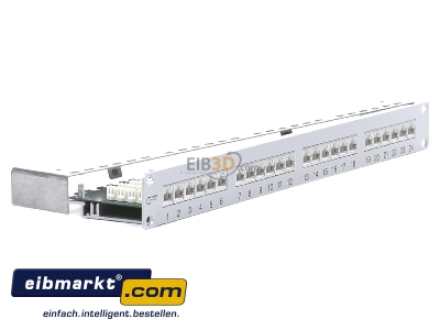 Ansicht links Metz Connect 130855C-E-90 24-Port Panel E-DAT C6A 1HE Alu TN EDATC6A-MP24