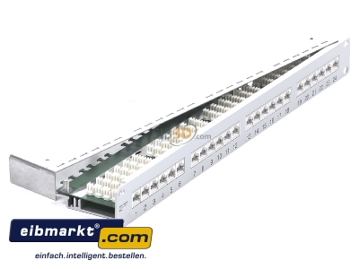 Ansicht oben links Metz Connect 130855C-E-90 24-Port Panel E-DAT C6A 1HE Alu TN EDATC6A-MP24