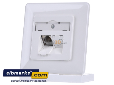 Front view Metz Connect TN EDATC6A-2UP-rws RJ45 8(8) Data outlet 6A (IEC) white
