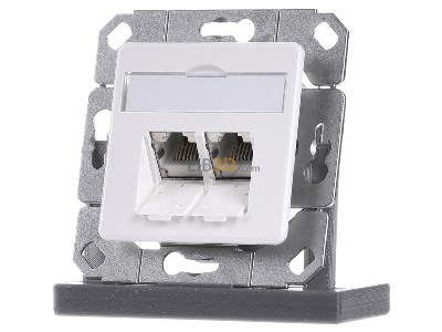 Front view Metz TN EDATC6A-2UPk-rws RJ45 8(8) Data outlet white 
