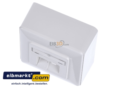 View up front Metz Connect E-DAT C6A 2 AP rws RJ45 8(8) Data outlet white
