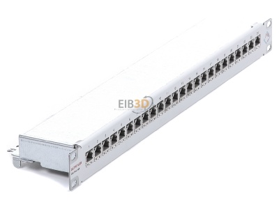 Ansicht oben links Dtwyler 417980 Patchpanel CSA24/8 1HE Cat6A-ISO RAL7035 