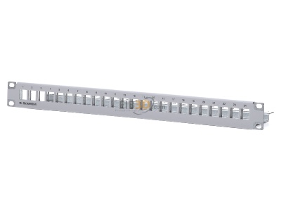 Front view Rutenbeck PP-UMCat6Aiso24/24/1 Patch panel copper 24x RJ45 8(8) 
