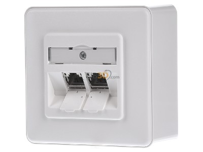 Frontansicht Metz TN E-DATmod-2AP-rws Anschlussdose, Cat.6A 2xRJ45,AP,rws 