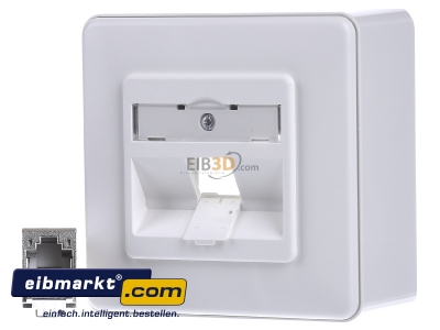 Frontansicht Metz Connect TN E-DATmod-1AP-rws Anschlussdose, Kat.6 1xRJ45,AP,rws 