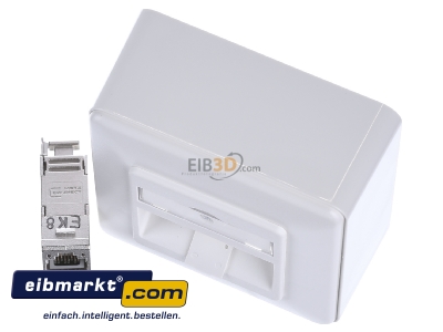 Ansicht oben vorne Metz Connect TN E-DATmod-1AP-rws Anschlussdose, Kat.6 1xRJ45,AP,rws 