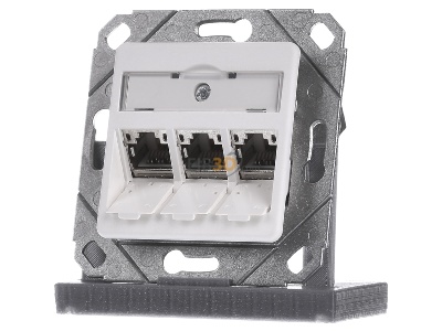 Frontansicht Metz TN E-DATmod-3Upk-rws Anschlussdose, Cat.6A 3xRJ45,Upk,rws 