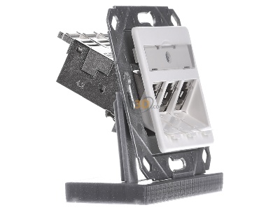 Ansicht links Metz TN E-DATmod-3Upk-rws Anschlussdose, Cat.6A 3xRJ45,Upk,rws 