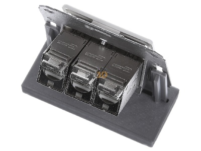 Ansicht oben hinten Metz TN E-DATmod-3Upk-rws Anschlussdose, Cat.6A 3xRJ45,Upk,rws 
