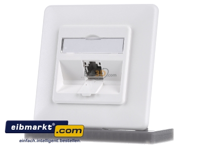 Frontansicht Metz Connect 1309111002-E-90 Anschlussdose, Cat.6A 1xRJ45,UP,rws TN E-DATmod-1UP-rws