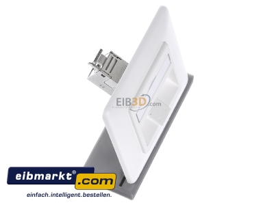Ansicht oben links Metz Connect 1309111002-E-90 Anschlussdose, Cat.6A 1xRJ45,UP,rws TN E-DATmod-1UP-rws