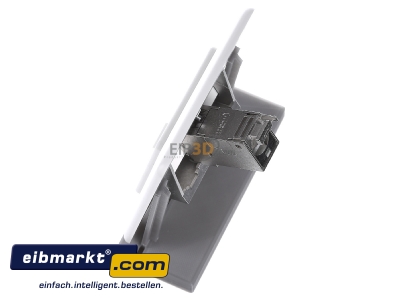 Ansicht oben rechts Metz Connect 1309111002-E-90 Anschlussdose, Cat.6A 1xRJ45,UP,rws TN E-DATmod-1UP-rws