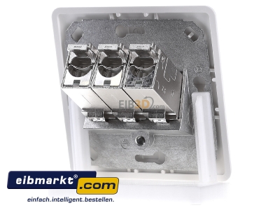Ansicht hinten Metz Connect 1309131002-E-90 Anschlussdose, Cat.6A 3xRJ45,UP,rws TN E-DATmod-3UP-rws