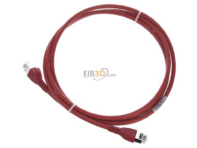 Ansicht oben vorne CommScope/AMP Netconn TN-6000A rt 1,5m Patchkabel Kat.6A S/FTP RJ45/RJ45, rot 