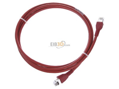 Ansicht oben links CommScope/AMP Netconn TN-6000A rt 1,5m Patchkabel Kat.6A S/FTP RJ45/RJ45, rot 