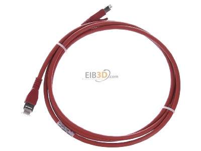Ansicht oben rechts CommScope/AMP Netconn TN-6000A rt 1,5m Patchkabel Kat.6A S/FTP RJ45/RJ45, rot 