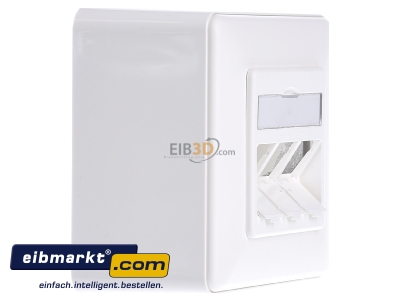 Ansicht links Metz Connect 130B10D30002-E Anschlussdose leer AP 3x rws 43mm 