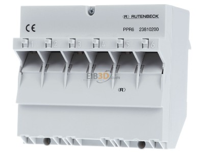 Front view Rutenbeck PPR 6 Patch panel copper 6x RJ45 8(8) 
