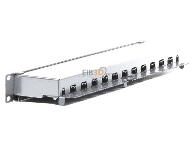 View on the right Rutenbeck PP-Cat.6A iso-24/1 U Patch panel copper 24x RJ45 8(8) 

